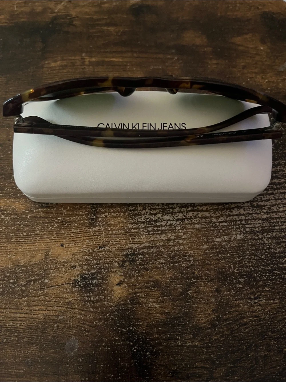 Calvin Klein Jeans Tortoise Frame Sunglasses - Dark Brown Lenses